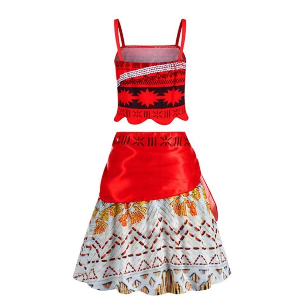 Moana Costume 4T – 5T Girls Halloween Dress with Necklace Disney Princess Dress - Picture 3 of 11